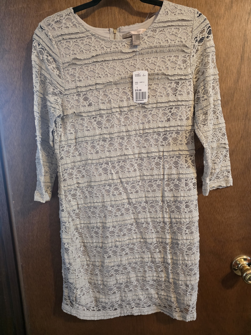 Light Grey Lace Shift Dress